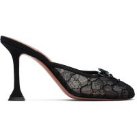 Amina Muaddi Black Lila Lace Slipper 95 Heels 261415F118001