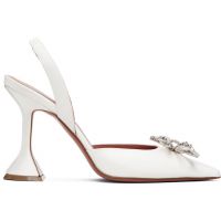Amina Muaddi White Rosie Sling Heels 261415F122000