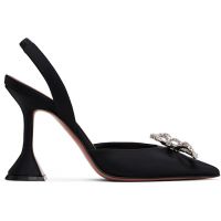 Amina Muaddi Black Rosie Sling Heels 261415F122001