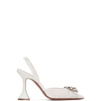 Amina Muaddi White Rosie Lace Sling 95 Heels 261415F122004