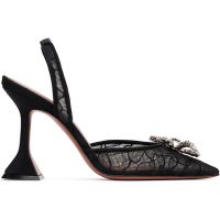 Amina Muaddi Black Rosie Lace Sling 95 Heels 261415F122005
