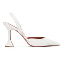 Amina Muaddi White Holli Sling 95 Heels 261415F122011