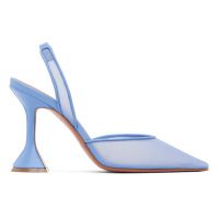 Amina Muaddi Blue Holli Mesh Sling 95 Heels 261415F122021