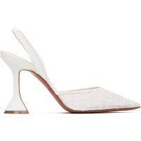 Amina Muaddi White Holli Lace Sling 95 Heels 261415F122022