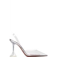 Amina Muaddi Transparent Holli Glass Sling 95 Heels 261415F122023