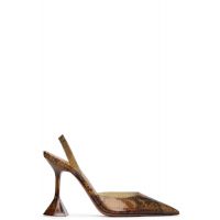 Amina Muaddi Brown Holli Glass Sling 95 Heels 261415F122024