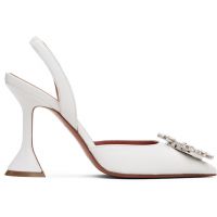 Amina Muaddi White Begum Sling 95 Heels 261415F122032