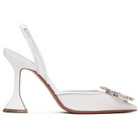 Amina Muaddi White Begum Sling 95 Heels 261415F122041