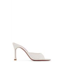 Amina Muaddi White Alexa Lace Slipper 95 Heeled Sandals 261415F125037