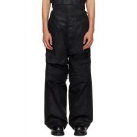 Julius Black Coated Destroy Baggy Jeans 261420M186003