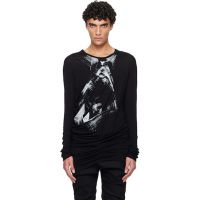 Julius Black Numinous Print Curved T-shirt 261420M213001
