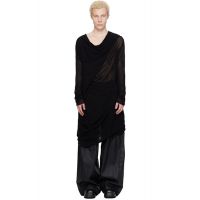 Julius Black Drop Neck Drape T-shirt 261420M213017