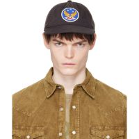 RRL Black Winged-Logo Twill Ball Cap 261435M139009
