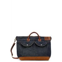 RRL Indigo Leather-Trim Denim Tote 261435M172000