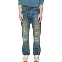 RRL Blue High Slim Brannon Distressed Jeans 261435M186003