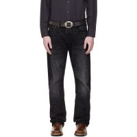 RRL Black Slim Boot Distressed Selvedge Jeans 261435M186011