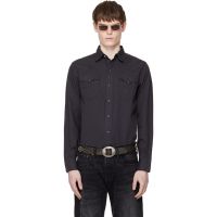 RRL Black Slim Fit Twill Western Shirt 261435M192017