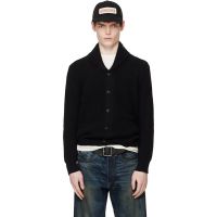 RRL Black Cashmere Shawl-Collar Cardigan 261435M200001