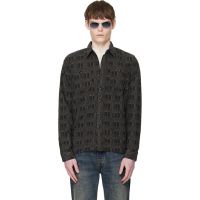 RRL Gray Jacquard-Knit Wool-Blend Work Shirt 261435M200002