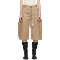 Sacai Beige Cotton Chino Shorts 261445F087003