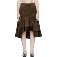 Sacai Brown Nylon Twill Midi Skirt 261445F092005