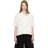 Sacai White Denim & Knit Cardigan 261445F095005