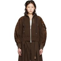 Sacai Brown Sponge Sweat Hoodie 261445F097002