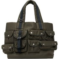 Sacai Khaki Nylon Tote 261445M172007