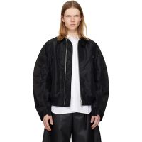 Sacai Black Cotton Chino & Nylon Twill Bomber Jacket 261445M175012