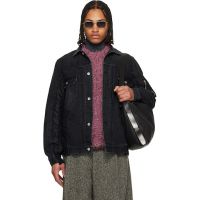 Sacai Black Nylon Twill & Denim Jacket 261445M177002