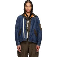Sacai Blue Denim x Nylon Twill Blouson Jacket 261445M177005