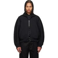 Sacai Black Matelasse Twill Jacket 261445M180012
