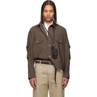 Sacai Khaki Cotton Typewriter Jacket 261445M180017