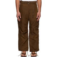 Sacai Brown Treated Nylon Twill Cargo Pants 261445M188003
