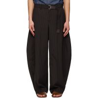 Sacai Brown Chalk Stripe Trousers 261445M191007