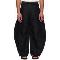 Sacai Black Treated Nylon Twill Trousers 261445M191034