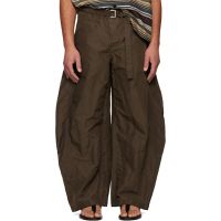 Sacai Khaki Treated Nylon Twill Trousers 261445M191035