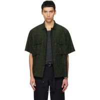 Sacai Khaki Overdyed Floral Print Shirt 261445M192004