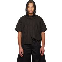 Sacai Brown Chalk Stripe Shirt 261445M192010