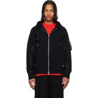 Sacai Black Sponge Sweat & Nylon Twill Hoodie 261445M202018