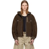 Sacai Brown Sponge Sweat Hoodie 261445M202021