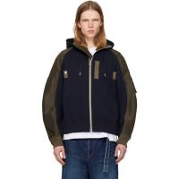 Sacai Navy & Khaki Sponge Sweat Hoodie 261445M202022