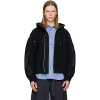 Sacai Black Sponge Sweat Hoodie 261445M202023