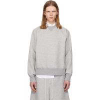 Sacai Gray Sponge Pullover Sweatshirt 261445M204006