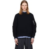 Sacai Black Sponge Sweat Pullover Sweatshirt 261445M204008
