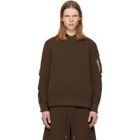 Sacai Brown Sponge Pullover Sweatshirt 261445M204009
