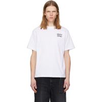 White geoff sacai Embroidery T-shirt 261445M213013