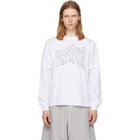 White geoff sacai Print L/S T-shirt 261445M213017