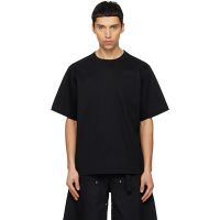 Sacai Black Cotton Jersey T-shirt 261445M213027