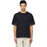 Sacai Navy & Taupe Cotton Typewriter Jersey T-shirt 261445M213038